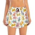thumbnail image 4 of Lsque Boho Bunny Printed Women's Running Shorts with Liner Pockets,Elastic Quick Dry Workout Athletic Gym Yoga Shorts,Womens High Waist Shorts-, 4 of 9