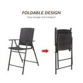 thumbnail image 3 of Costway 4 PCS Folding Rattan Wicker Bar Stool Chair Indoor & Outdoor Brown, 3 of 9