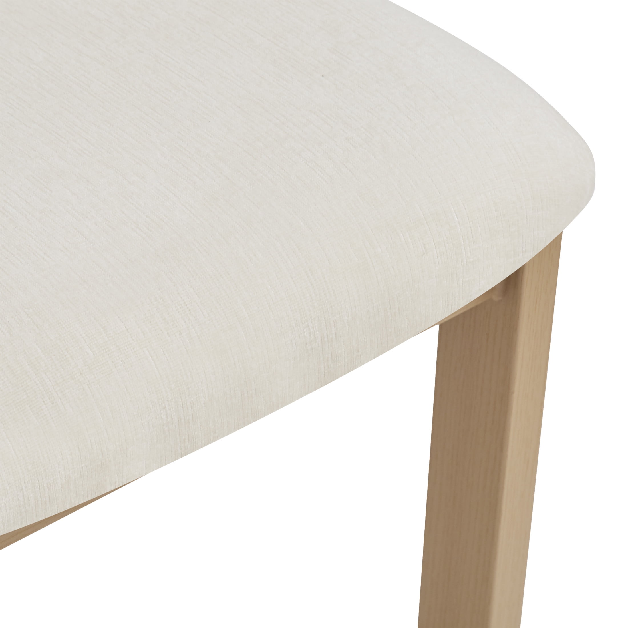 Simplicity Armless Dining Chairs with U-Shaped Seats & Metal Legs, Beige+Natural, Set of 2