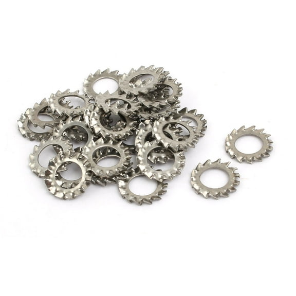 8mm Inner Dia 304 Stainless Steel External Serrated Lock Washers Gasket 30pcs
