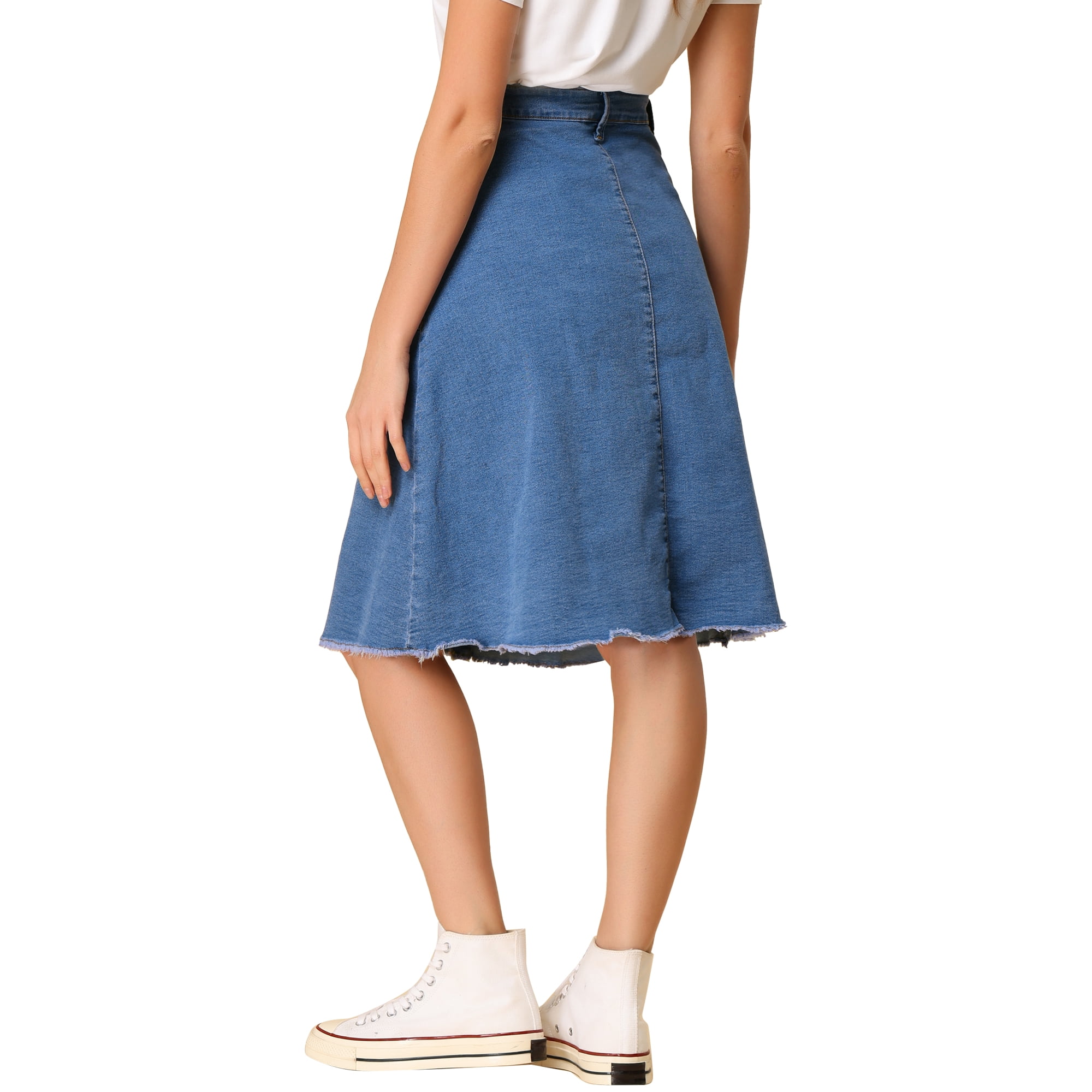 Midi jean skirt juniors hot sale