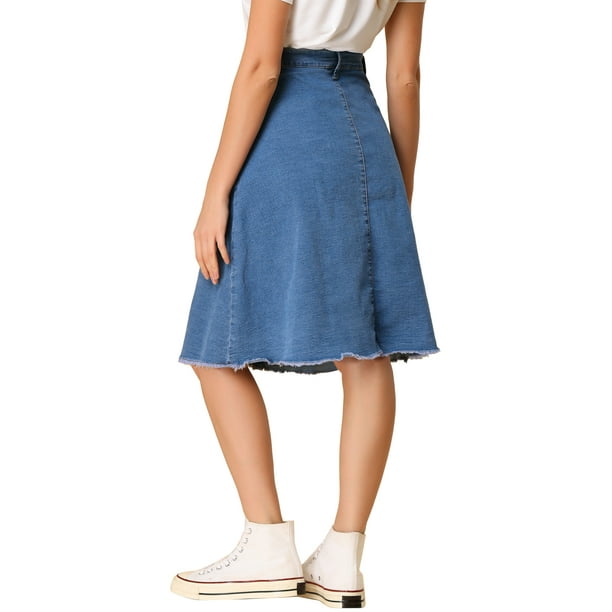 Blue jean skirts for juniors sales