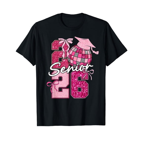 Retro Senior 2026 Coquette Bow Graduation Class Of 2026 T-Shirt