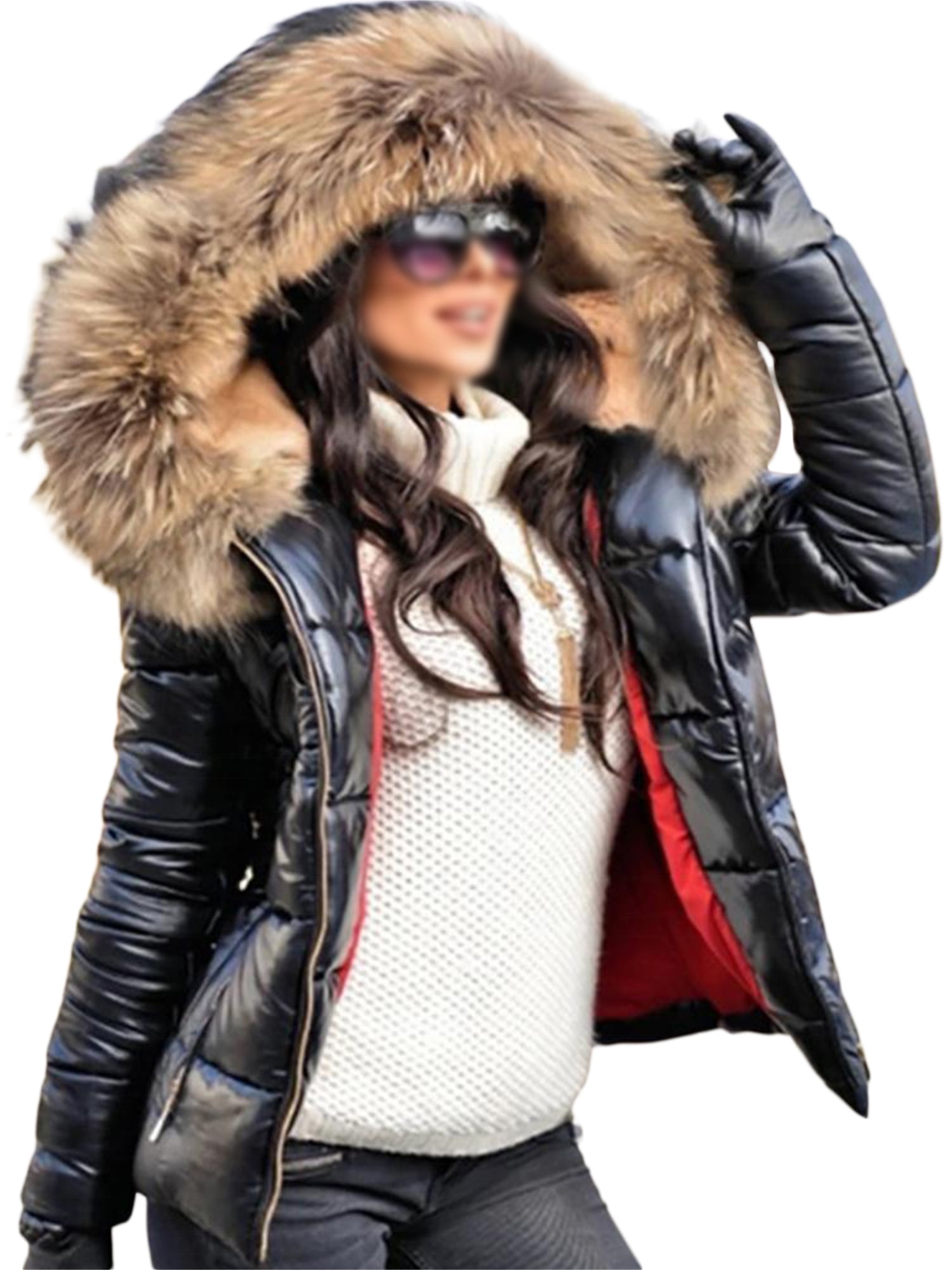 Womens Fleece Fur Coat Warm Winter Outwear Thicken Hooded Parka Overcoat Jacket Womens Fleece Fur Coat Warm Winter Outwear Thicken Hooded Parka Overcoat Jacket