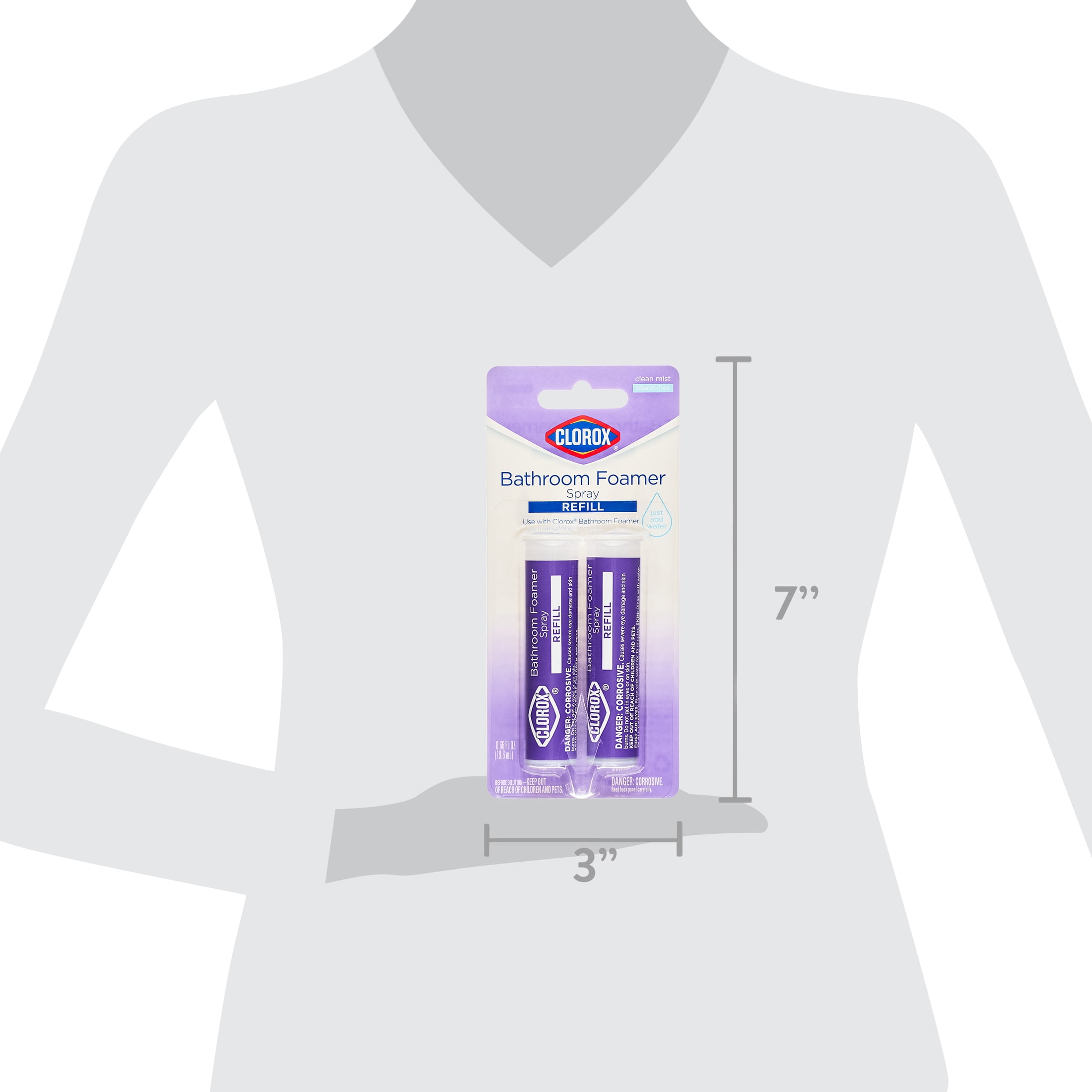 Clorox Bathroom Foamer Refill Cartridge, two Refill Cartridges - 0.66 Ounces