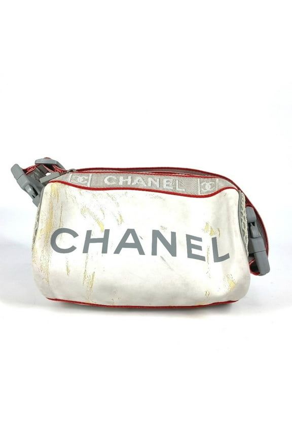 Pre-Owned CHANEL Chanel Sport Logo Mini Bag, Cylindrical, Shoulder Pouch, Nylon,... (Good)