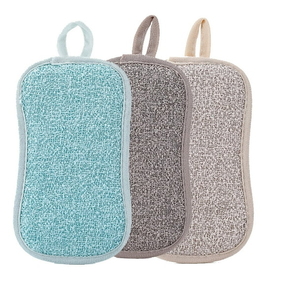 LHWEN Water Absorbent Double Sided Dishwashing Sponge Wiper Kitchen Cleaning Towel High Quality Fiber Cloth Nylon Soft and Comfortable Strong Friction Absorbent Easy to Clean Dishwashing Pot