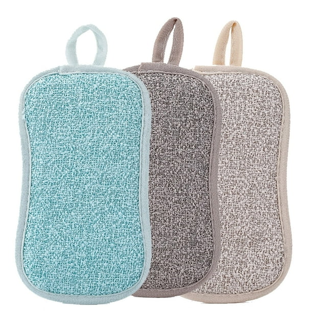 Cqxid Cleaning Brush Under $5 Kitchen Cleaning Towel Grease Wiping Rags Absorbent Dish Cloth 2Sided Sponge