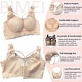 thumbnail image 6 of BIMEI Women Mastectomy Bra Lace Desire Wireless Bra Lacy Full-coverage Wirefree Bra 2427,Beige,34C, 6 of 8