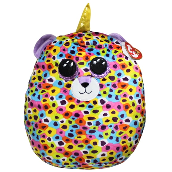 Ty Squish-a-Boos - Giselle the Unicorn Leopard  – Medium (15.25")  - Stuffed Animal