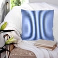 thumbnail image 3 of 24x24 Pillow Covers Set of 2, Navy Blue Stripe Throw Pillow Covers Decorative Couch Cushion Case, Modern White Vertical Striped Geometric Microfiber Square Pillowcases for Bedroom Car Living Room, 3 of 7