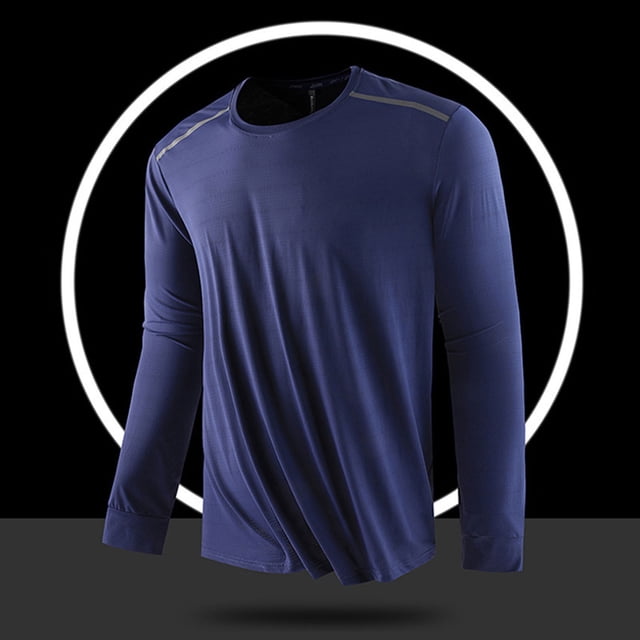 asjyhkr Chandails de Dessous pour Hommes Grande Taille Col Rond Manches Longues Chandail Léger Extensible Course Entraînement Gym, TG-5TG