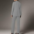 thumbnail image 4 of Women's 2 Piece Business Casual Outfits Long Sleeve Double Breasted Suit Blazers and Straight Leg Dress Pants Sets (M, Gray), 4 of 6