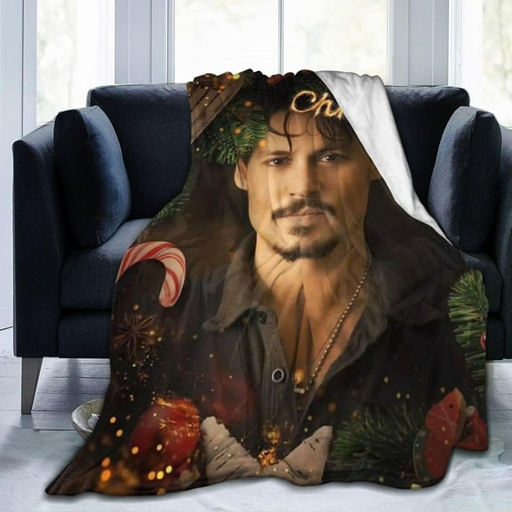 Johnny Depp Blanket Bedding Fleece Blanket Soft Throw Blankets Lightweight Anti-Static Blanket - 3 Sizes