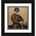 thumbnail image 1 of William Nicholson 15x16 Black Ornate Wood Framed Double Matted Museum Art Print Titled - London Types, Beefeater (1898), 1 of 5