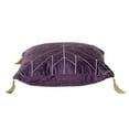 thumbnail image 3 of Dark Purple and Gold Geo Velvet Throw Pillow with Gold Tassels, 3 of 5
