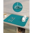 thumbnail image 3 of Teal Dish Drying Mat for Kitchen Counter, Super Absorbent Quick Dry Coffee Bar Mat Pad Thin Diatomaceous Sink Mat Non Slip Dish Drainer Mat 12''x16'' Turquoise Pure Teal, 3 of 6