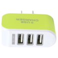 thumbnail image 1 of Universal Candy Color 3 USB USB port wall Multi-Port Wall Charger US Plug Wall Adapter Cube Block AC 110-220V 5V, 1 of 4
