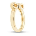 thumbnail image 4 of AFFY Round Shape White Natural Diamond Accent Ribbon Bow Ring In 14k Yellow Gold Over Sterling Silver Ring Size-7, 4 of 6