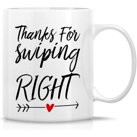 

Funny Mug - Thanks for Swiping Right 11 Oz Ceramic Coffee Mugs - Funny Sarcasm Motivational Inspirational birthday gifts for dating dates husband wife boyfriend girlfriend friends