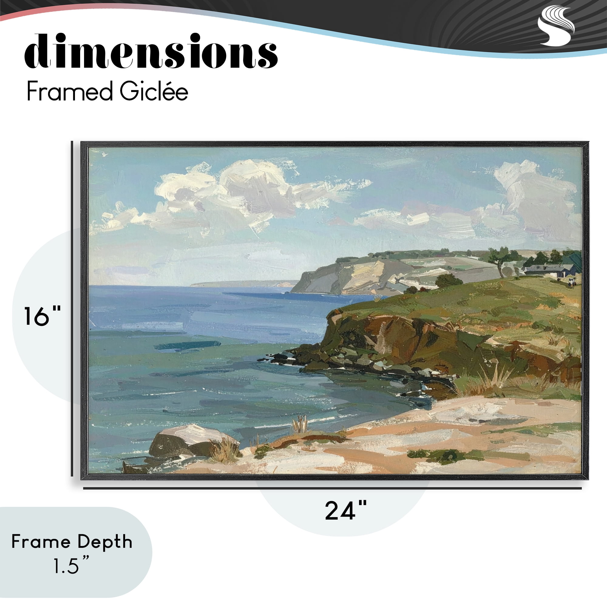Stupell Industries Along The Shore Scenery Black Framed Giclee Art, design by Alonza Saunders