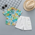 thumbnail image 4 of NIEWTR Toddler Baby Boy Girls Summer Outfit Short Sleeve T-Shirt Tops Elastic Waist Shorts Set Boys Cartoon Print 2PCS Set 3 6 12 18 Months 2T Clothes Summer Pjs kids,2-3 Years, 4 of 7