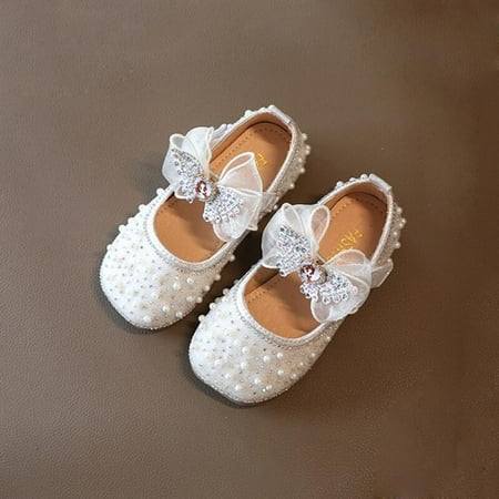 

Girls Mary Janes Kids Sandals Girls Summer Bow-tie Soft Flat Princess Single Pearl Shoes