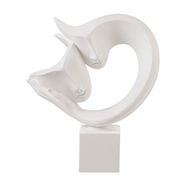 Figuras nórdicas abstractas de resina con rostros de personajes para decoración de estantes o dormitorios blanco