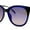 Black - Blue Mirror, variant on Womens Color Mirror Inset Lens Oversized Cat Eye Horn Rim Retro Sunglasses Tortoise - Purple Mirror