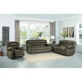 thumbnail image 2 of Pemberly Row 19.25" Traditional Microfiber Double Reclining Sofa in Brown, 2 of 6