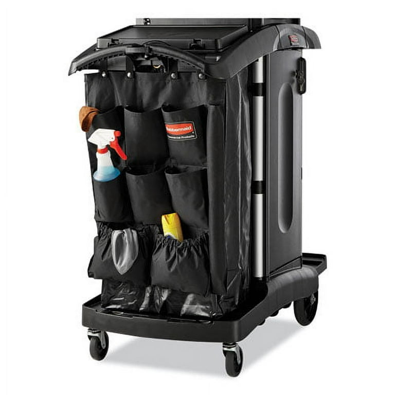Fabric 9-Pocket Cart Organizer, 19.75 x 1.5 x 28, Black Fabric 9-Pocket Cart Organizer, 19.75 x 1.5 x 28, Black