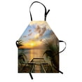 thumbnail image 1 of Ocean Apron Mediterranean Horizon Seascape from Wooden Terrace Balcony Fences Holiday Life Photo, Unisex Kitchen Bib Apron with Adjustable Neck for Cooking Baking Gardening, Multicolor, by Ambesonne, 1 of 3