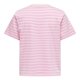 thumbnail image 2 of ONLY Camiseta de mujer - ONLLIVINA LIFE STRIPE TEE, manga corta, cuello redondo, rayas Blanco/Rosa M (Medium), 2 of 3