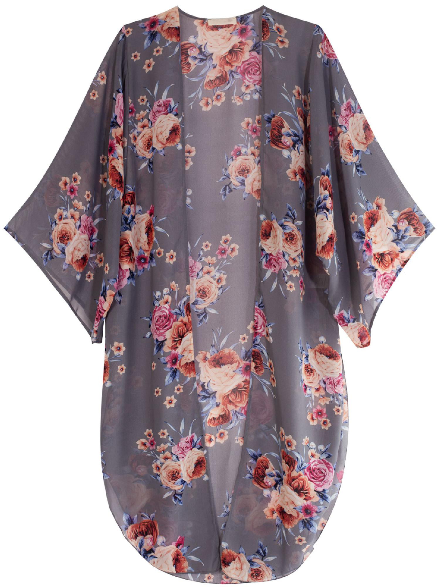 Made by Olivia - Made by Olivia Women's Open-Front Floral Print Kimono ...