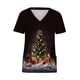 thumbnail image 4 of Tops Para Mujer Blusa Navideña Camisas Manga Corta Cuello en V Uniforme Árbol Impreso Bolsillos Enfermería Odeerbi ODB171043, 4 of 5