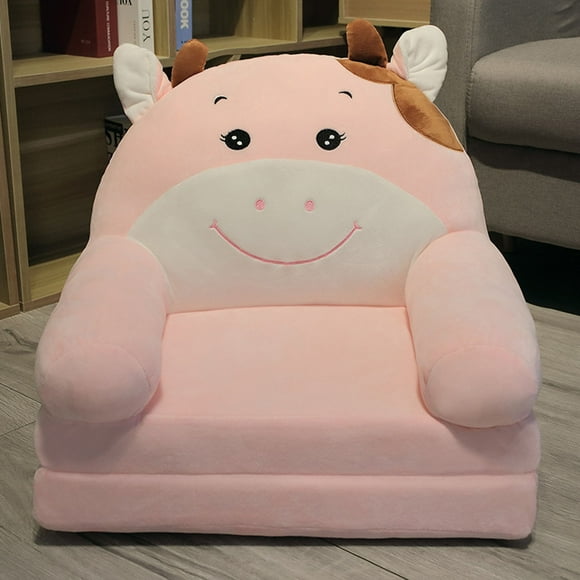 LPSSTORE Plush Foldable Kids Sofa Backrest Armchair 2 in 1 Foldable Children Sofa Cute Cartoon Lazy Sofa Children Flip Open Sofa Bed for Living Room Bedroom Liner Filler