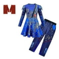 thumbnail image 2 of Blue Audrey Costumes Set Girl Halloween Costumes Kids Party Evie Descendants 3 Mal Cosplay Costumes Dress Pants Wig, 2 of 3