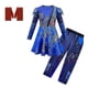 thumbnail image 2 of Blue Audrey Costumes Set Girl Halloween Costumes Kids Party Evie Descendants 3 Mal Cosplay Costumes Dress Pants Wig, 2 of 3