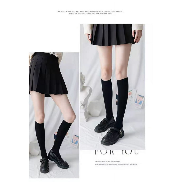 Wednesday Addams Cosplay Black Costume Socks - Black Knit School Uniform  Socks for 12-20 Years Girls 