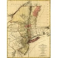 thumbnail image 2 of Vintage Maps 19x24 White Modern Wood Framed Museum Art Print Titled - Provinces of New York and New Jersey with a part of Pennsylvania and the Province of Quebec 1777, 2 of 4