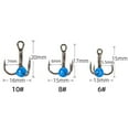 thumbnail image 5 of NIBOLOG 10Pcs/Box Mini Ice Fishing Hook Rust-resistant High Carbon Steel Good Toughness Solid Treble Hooks for Fishing, 5 of 8