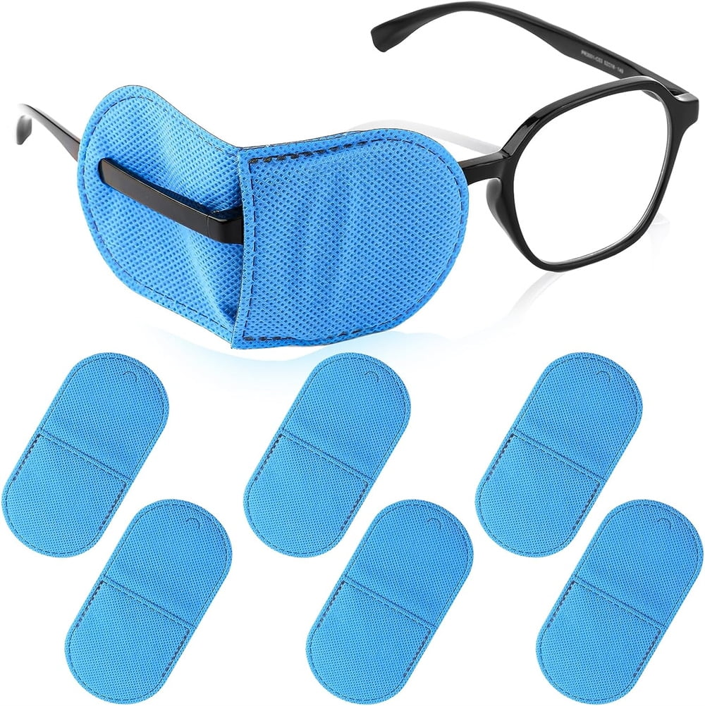 NOGIS 6Pcs Glasses Eye Patch for Kids Adults Right & Left Eye Patch for