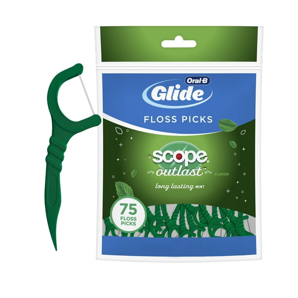 OralB Glide Complete with Scope Outlast Dental Floss Picks, 75 Ct