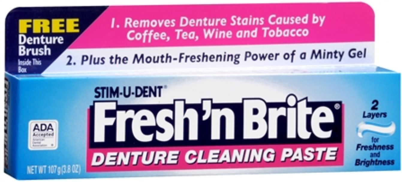 Fresh 'N Brite Denture Cleaning Paste, 3.80 oz (Pack of 2)