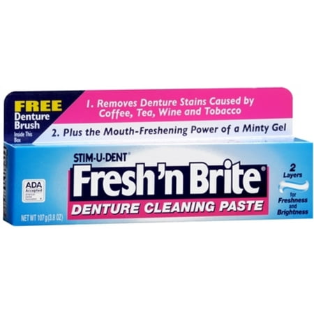 Fresh 'N Brite Denture Cleaning Paste 3.80 oz (The Best Way To Clean Dentures)