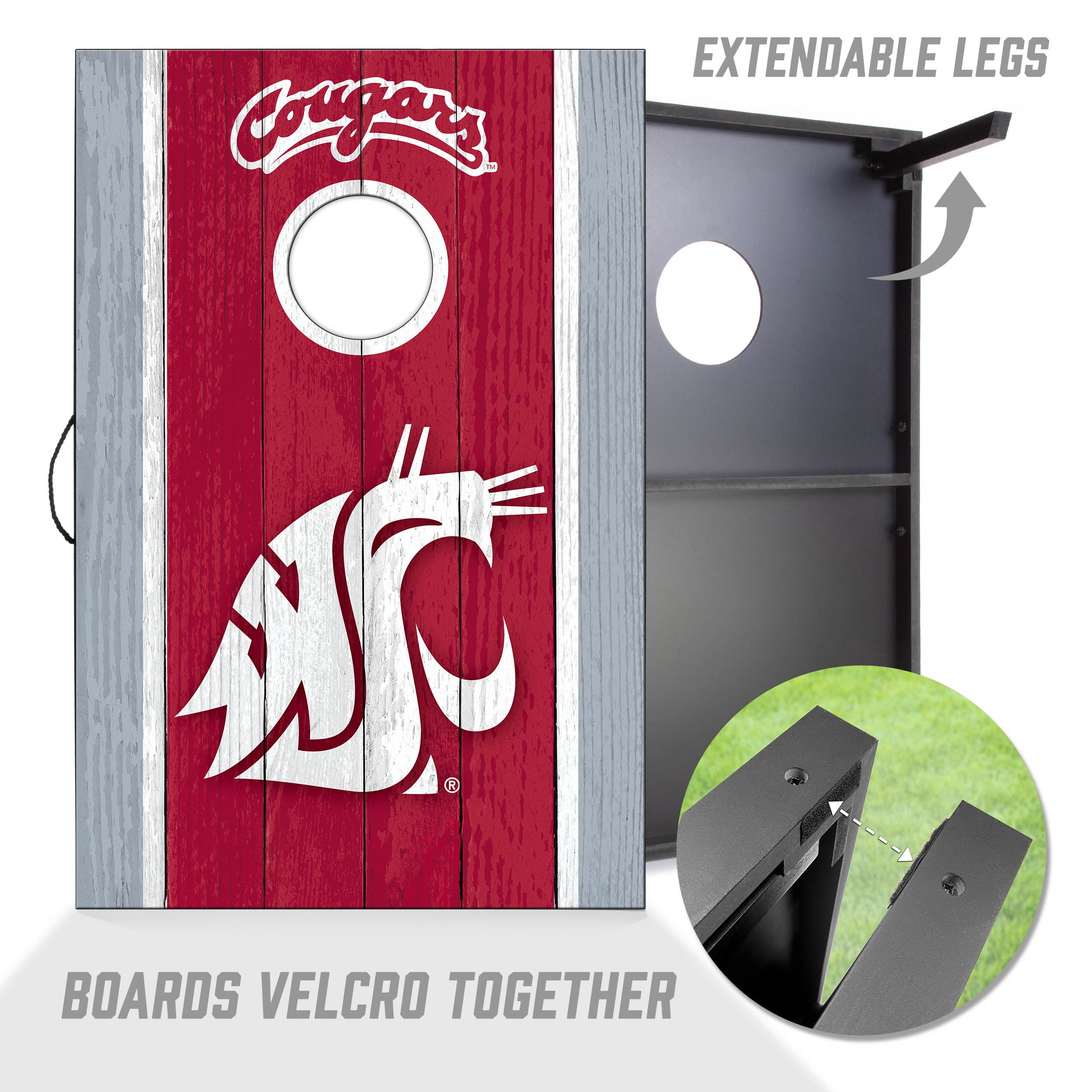 Washington St Cougars 2x3 MDF Cornhole Game Set