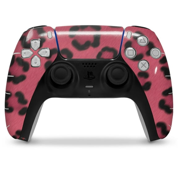WraptorSkinz Skin Wrap compatible with the Sony PS5 DualSense Controller Leopard Skin Pink (CONTROLLER NOT INCLUDED)