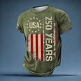 thumbnail image 6 of 250Th Anniversary Casual Short Sleeve T Shirt Comfortable Breathable 250Th Anniversary Mens Tees Army Green L, 6 of 7