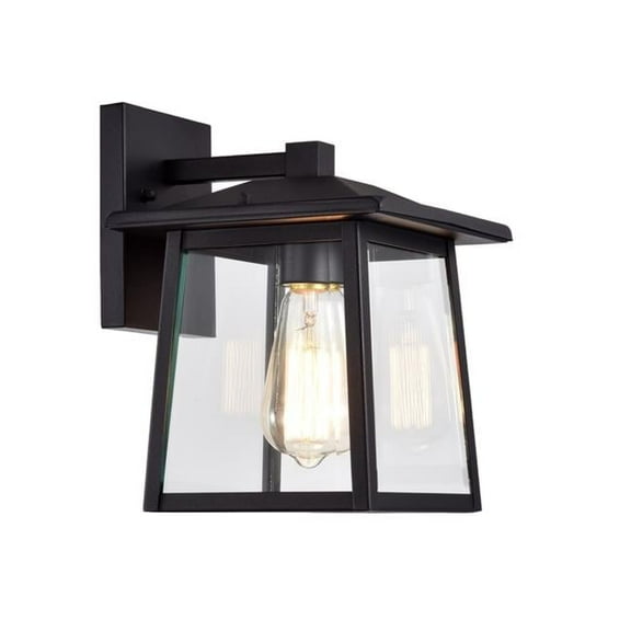 CHLOE Orly Transitional 1 Light Textured Black Outdoor Wall Sconce 11" Height