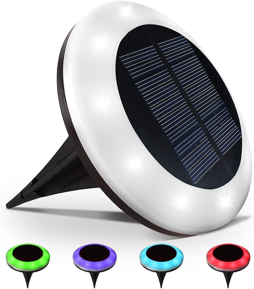 4 Pack 20 Lumens Solar Ground Lights,Colorized InGround Outdoor Lights